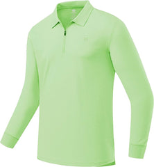 YIRUIYA Men's Golf Shirts Long Sleeve Polo Shirt Casual Solid