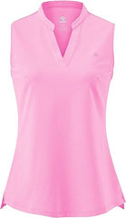 YIRUIYA Women's Sleeveless Golf Polo Tennis Shirt  V-Neck Athletic Tops