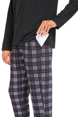 YIRUIYA Women's Long Sleeve Plaid Pants Pajama Set