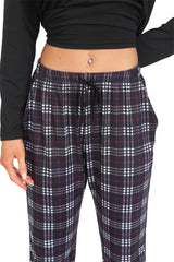 YIRUIYA Women's Long Sleeve Plaid Pants Pajama Set