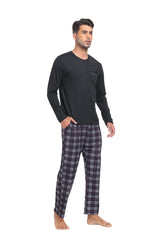 YIRUIYA Plaid Long Sleeve Soft Loungewear Pajama Set