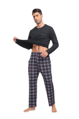 YIRUIYA Plaid Long Sleeve Soft Loungewear Pajama Set