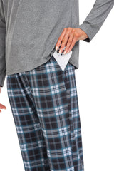 YIRUIYA Plaid Long Sleeve Soft Loungewear Pajama Set