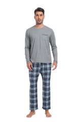 YIRUIYA Plaid Long Sleeve Soft Loungewear Pajama Set