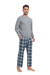 YIRUIYA Plaid Long Sleeve Soft Loungewear Pajama Set