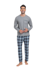 YIRUIYA Plaid Long Sleeve Soft Loungewear Pajama Set