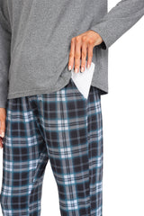 YIRUIYA Women's Long Sleeve Plaid Pants Pajama Set