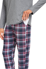 YIRUIYA Women's Long Sleeve Plaid Pants Pajama Set