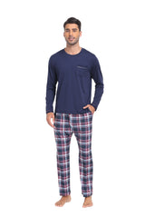 YIRUIYA Plaid Long Sleeve Soft Loungewear Pajama Set