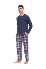 YIRUIYA Plaid Long Sleeve Soft Loungewear Pajama Set