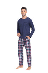 YIRUIYA Plaid Long Sleeve Soft Loungewear Pajama Set