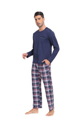 YIRUIYA Plaid Long Sleeve Soft Loungewear Pajama Set