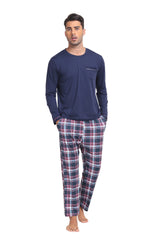 YIRUIYA Plaid Long Sleeve Soft Loungewear Pajama Set