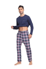 YIRUIYA Plaid Long Sleeve Soft Loungewear Pajama Set