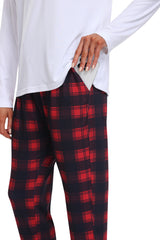 YIRUIYA Women's Long Sleeve Plaid Pants Pajama Set