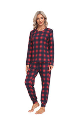 YIRUIYA Women's Long Sleeve Plaid Pants Pajama Set