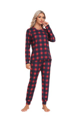 YIRUIYA Women's Long Sleeve Plaid Pants Pajama Set