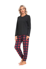 YIRUIYA Women's Long Sleeve Plaid Pants Pajama Set