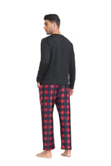 YIRUIYA Plaid Long Sleeve Soft Loungewear Pajama Set