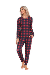 YIRUIYA Women's Long Sleeve Plaid Pants Pajama Set