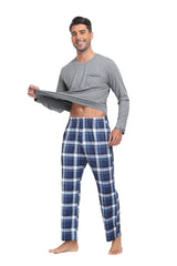 YIRUIYA Plaid Long Sleeve Soft Loungewear Pajama Set