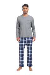 YIRUIYA Plaid Long Sleeve Soft Loungewear Pajama Set