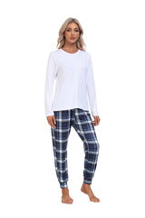 YIRUIYA Women's Long Sleeve Plaid Pants Pajama Set