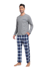 YIRUIYA Plaid Long Sleeve Soft Loungewear Pajama Set