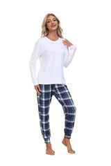 YIRUIYA Women's Long Sleeve Plaid Pants Pajama Set