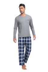 YIRUIYA Plaid Long Sleeve Soft Loungewear Pajama Set