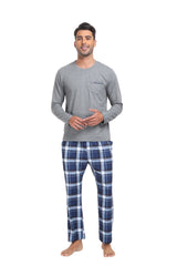 YIRUIYA Plaid Long Sleeve Soft Loungewear Pajama Set