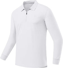 YIRUIYA Men's Golf Shirts Long Sleeve Polo Shirt Casual Solid