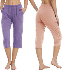 YIRUIYA Women's 3/4 long soft pajama pants