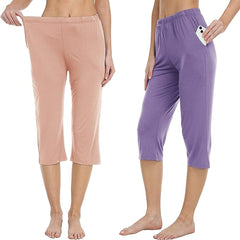 YIRUIYA Women's 3/4 long soft pajama pants