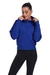 YIRUIYA Women's Full Zip Fleece Jacket Long Sleeve Short Sports Sweatshirt