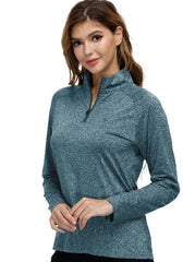 YIRUIYA Half Zip Pullover Women Running Shirt Athletic Long Sleeve Workout Tops