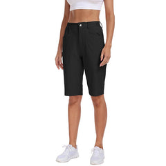 YIRUIYA Women's slim-fit Hiking shorts Stretch belt Women's Golf shorts