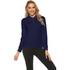 YIRUIYA Women's Long Sleeve Golf Polo Shirt (3 Buttons)