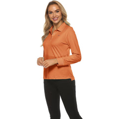 YIRUIYA Women's Long Sleeve Golf Polo Shirt (3 Buttons)