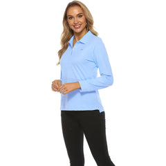 YIRUIYA Women's Long Sleeve Golf Polo Shirt (3 Buttons)