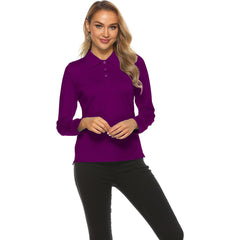 YIRUIYA Women's Long Sleeve Golf Polo Shirt (3 Buttons)