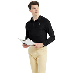 YIRUIYA Men's long-sleeved sports Polo shirt