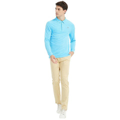 YIRUIYA Men's long-sleeved sports Polo shirt