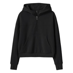 YIRUIYA Women's Half Zip Hooded Sweatshirt Long Sleeve