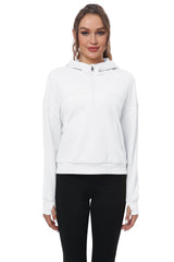 YIRUIYA Women's Half Zip Hooded Sweatshirt Long Sleeve