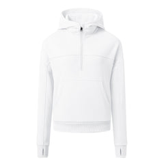 YIRUIYA Women's Half Zip Hooded Sweatshirt Long Sleeve