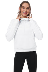 YIRUIYA Women's Half Zip Hooded Sweatshirt Long Sleeve