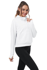 YIRUIYA Women's Half Zip Hooded Sweatshirt Long Sleeve