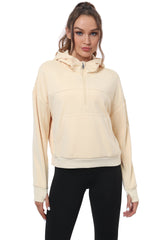 YIRUIYA Women's Half Zip Hooded Sweatshirt Long Sleeve