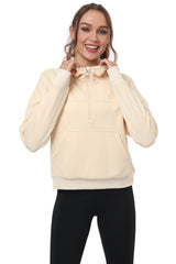 YIRUIYA Women's Half Zip Hooded Sweatshirt Long Sleeve